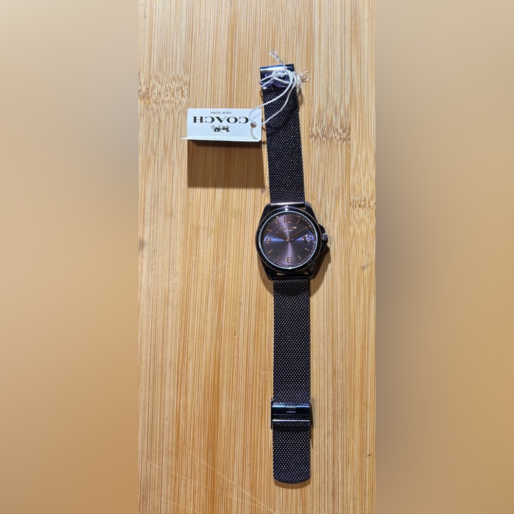 Coach Women's Purple Dial Stainless Mesh Strap Watch - Picture 3 of 6